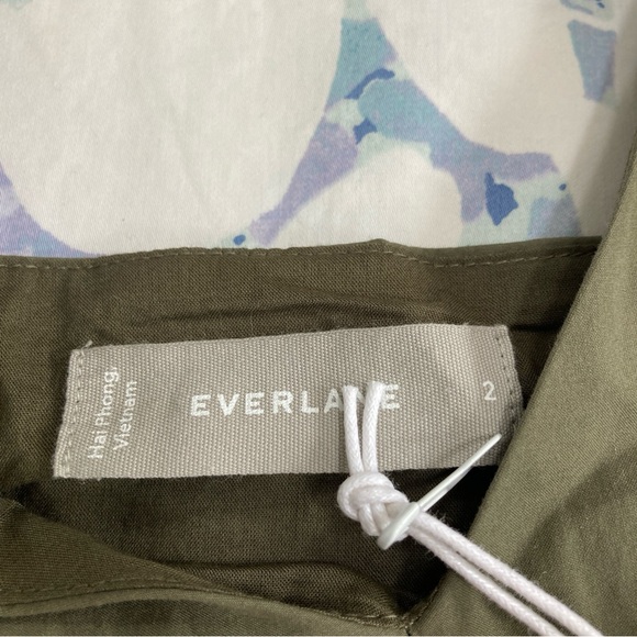 Everlane Poplin Slip Dress Olive Green sz 2 new with tags - Picture 4 of 5